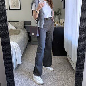 H&M Dark Grey Wide-Leg Dress Pants Size S